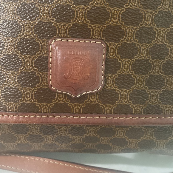 AS IS - CELINE Macadam Canvas Bag PVC Brown Authentic - Picture 2 of 16